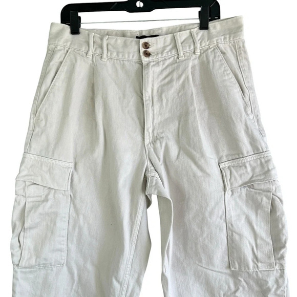 BANANA REPUBLIC Lou Ultra High Rise Cargo Pants Transition Cream Size 31 / 12 - Picture 10 of 10